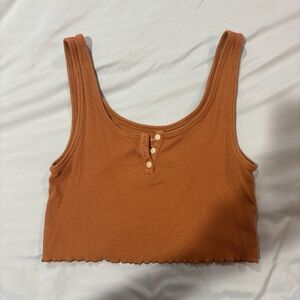 American Eagle Outfitters Brown Ribbed Tank Top
